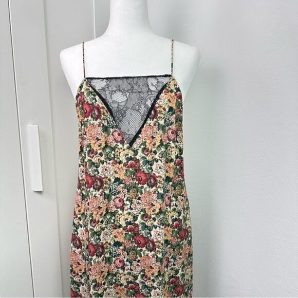 Zara Floral Lace Trim Slip Tank Dress Small - Picture 1 of 9